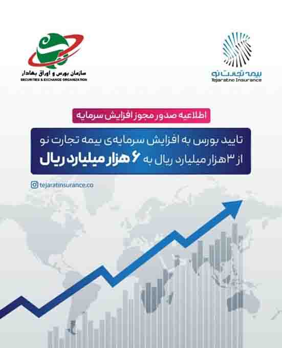 چراغ سبز سازمان بورس به سرمایه ۶۰۰ میلیاردتومانی بیمه تجارت‌نو